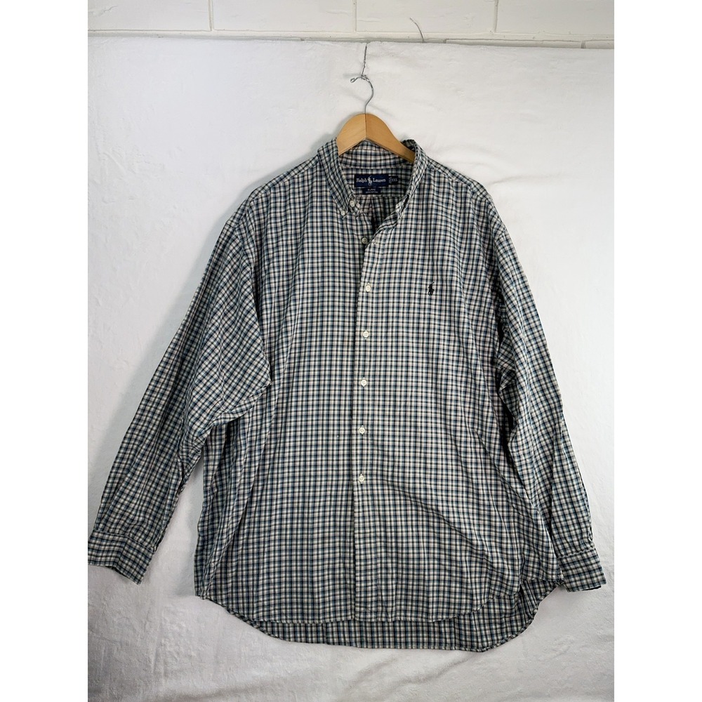Ralph Lauren Shirt Mens 2XL Blake Plaid Button Down Long Sleeve